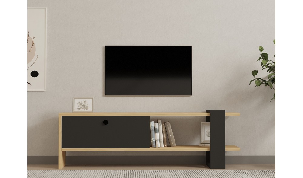 Suport TV, Yonca, AntracitStejar, 120 x 37 x 25 cm