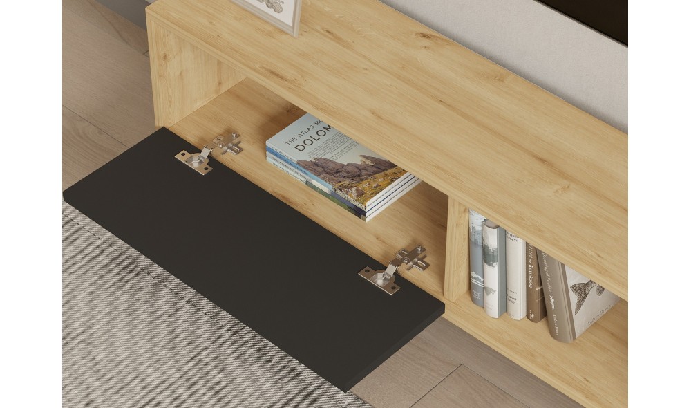 Suport TV, Yonca, AntracitStejar, 120 x 37 x 25 cm