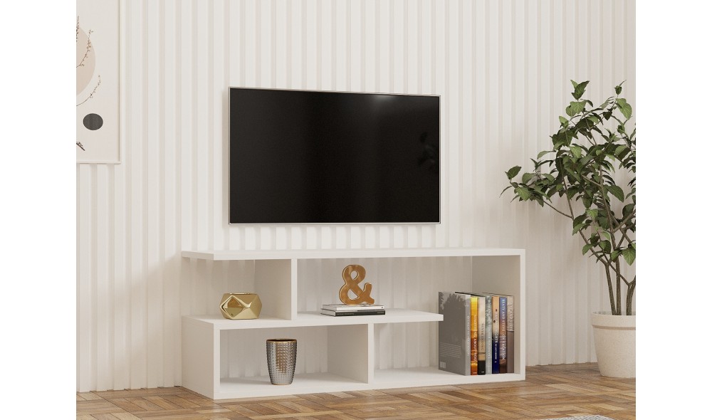 Suport TV, Cafu, Alb, 100 x 40 x 30 cm