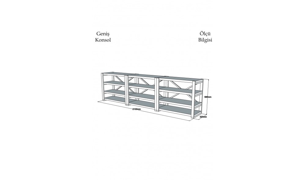 Consola, Prof, NucNegru, 210 x 59 x 32 cm