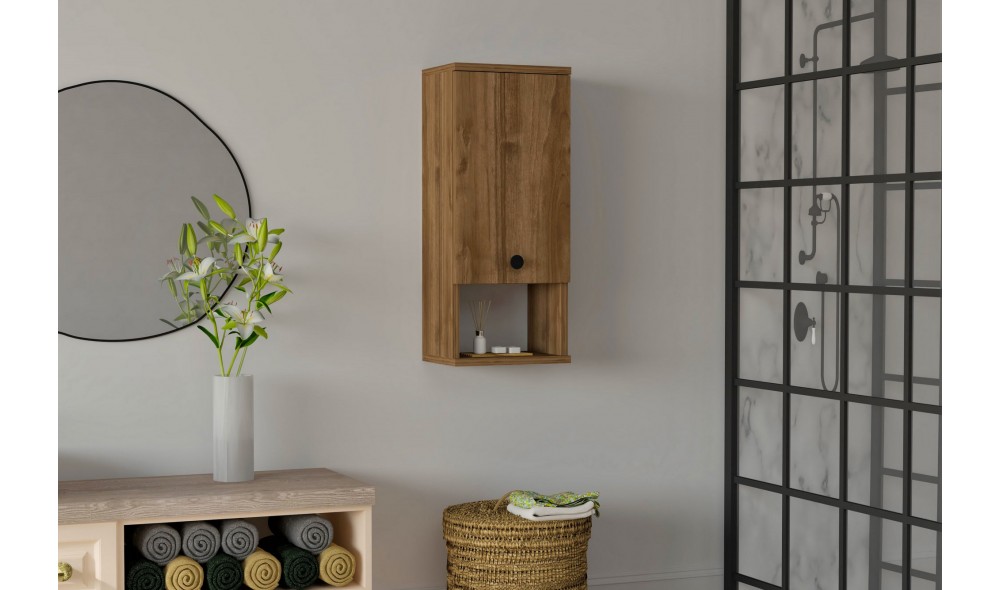 Dulap de baie, Mis, Nuc, 30 x 71 x 22 cm