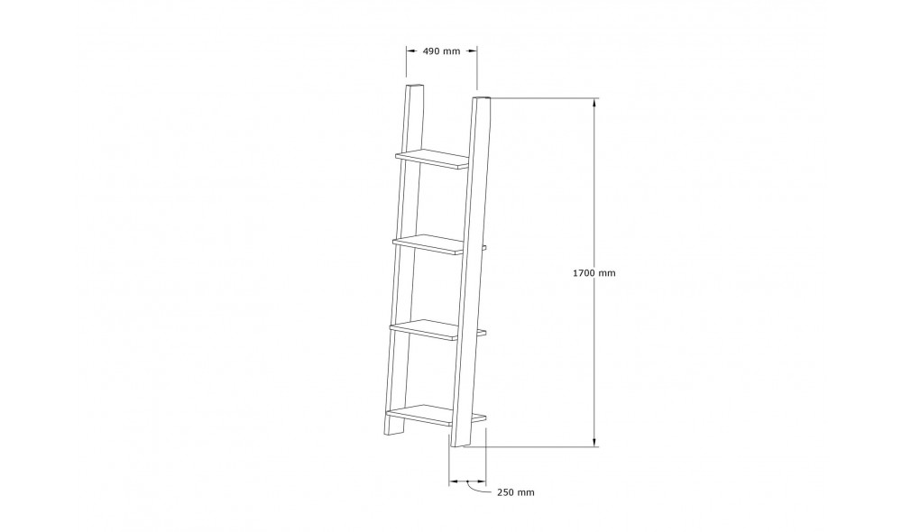 Raft pentru carti, Fayko, AlbSafir, 49 x 170 x 25 cm
