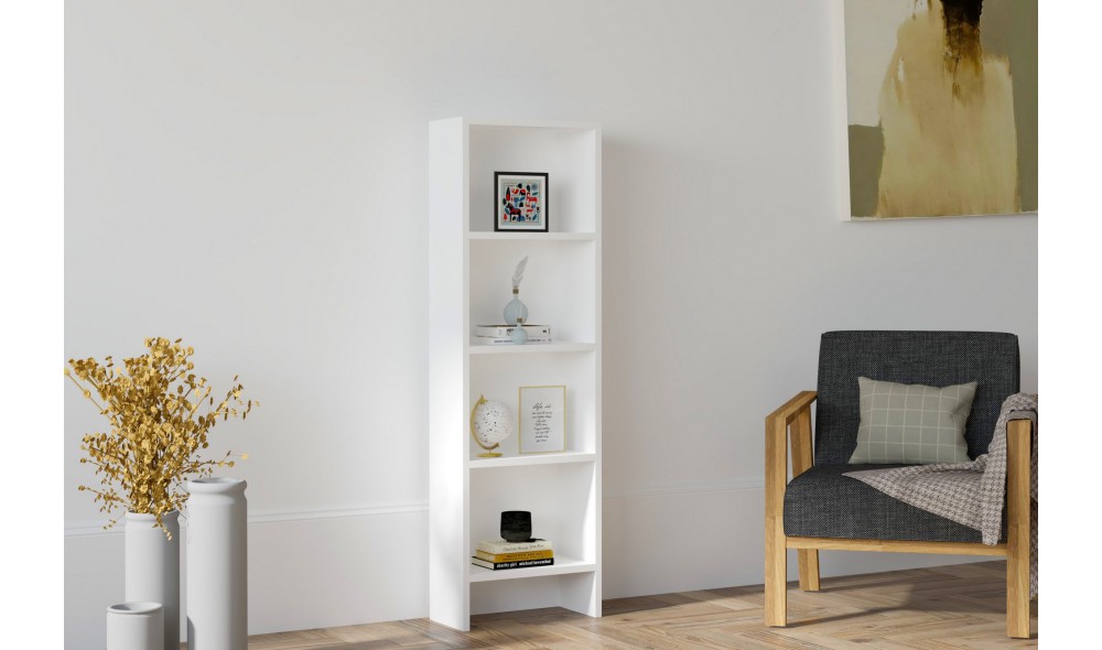 Raft pentru carti, Barkin, Alb, 40 x 150 x 20 cm