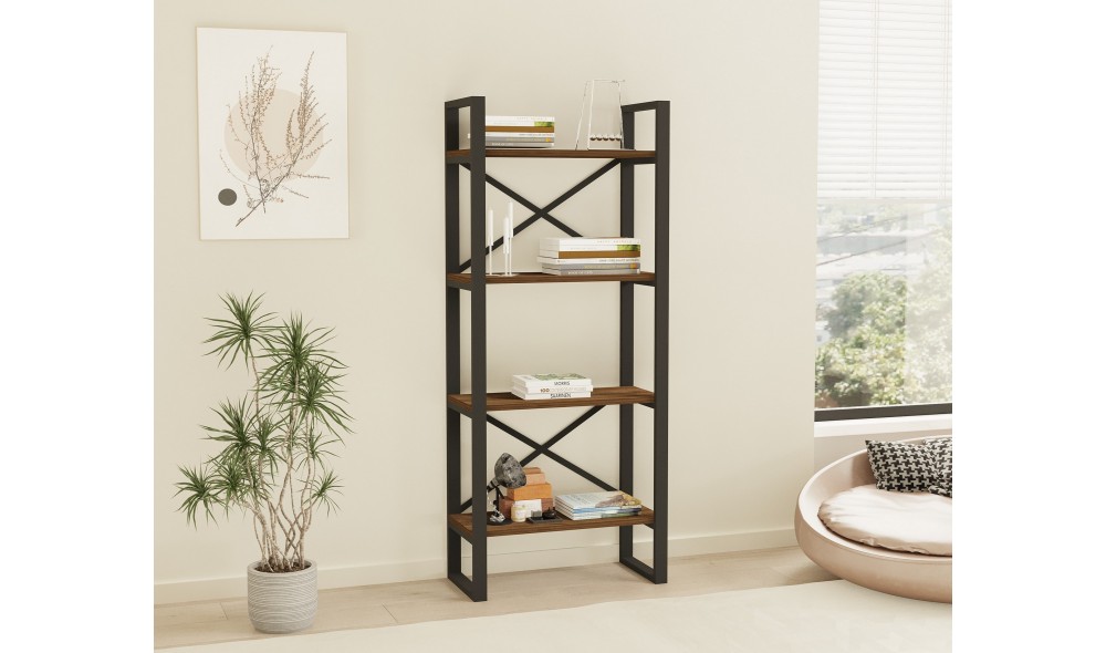 Raft pentru carti, Alaro, Nuc, 66 x 150 x 32 cm