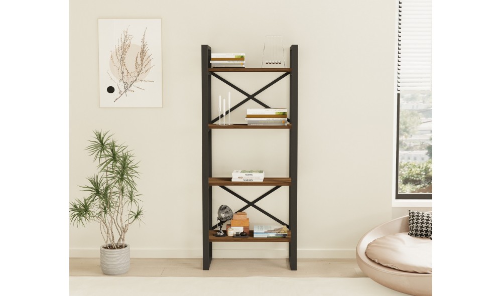 Raft pentru carti, Alaro, Nuc, 66 x 150 x 32 cm