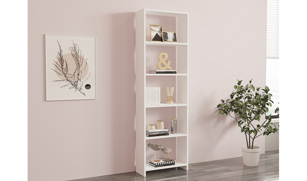 Raft pentru carti, New, Alb, 160 x 50 x 20 cm