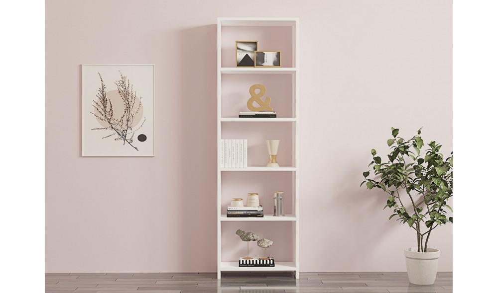 Raft pentru carti, New, Alb, 160 x 50 x 20 cm