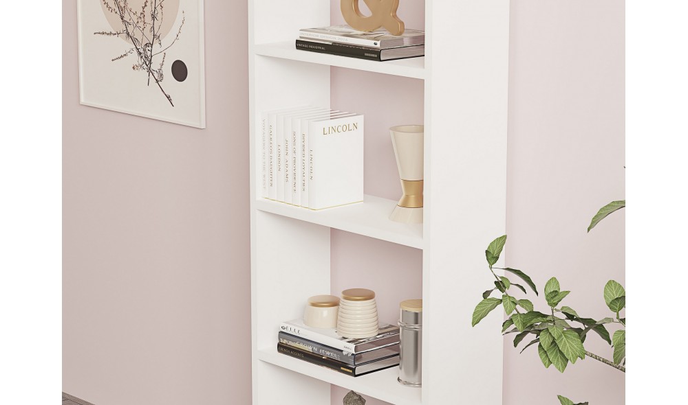 Raft pentru carti, New, Alb, 160 x 50 x 20 cm