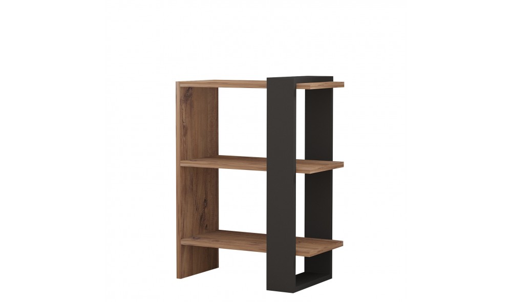 Raft pentru carti, Ova, StejarAntracit, 52 x 70 x 25 cm