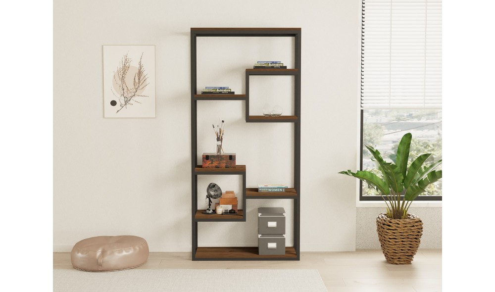 Raft pentru carti, Emina, NucNegru, 85 x 182 x 29 cm