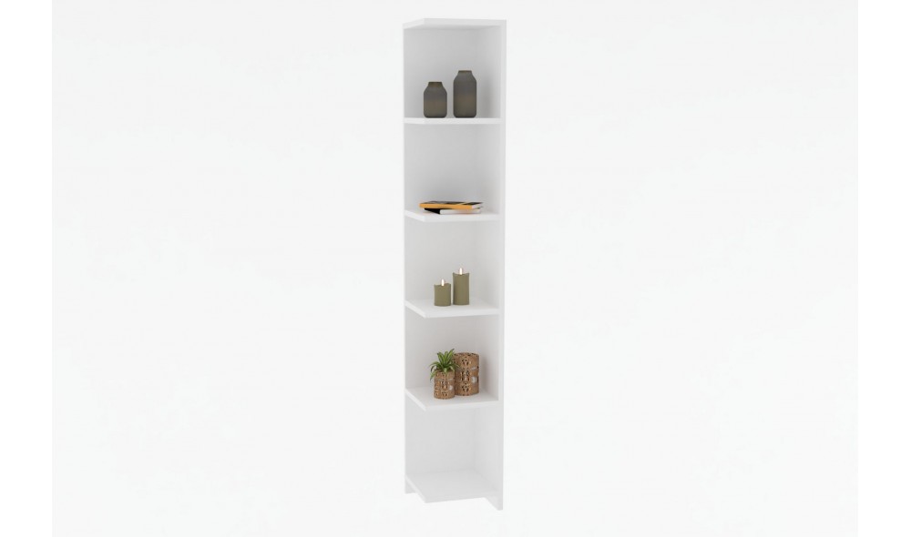 Raft pentru carti, Ravella, Alb, 25 x 160 x 25 cm