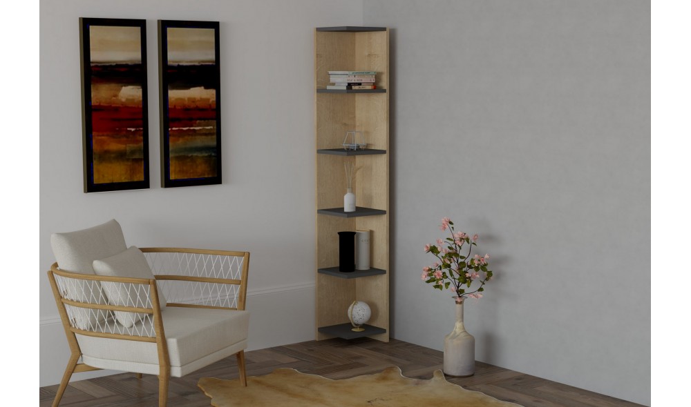 Raft pentru carti, Porto, SafirAntracit, 25 x 160 x 25 cm