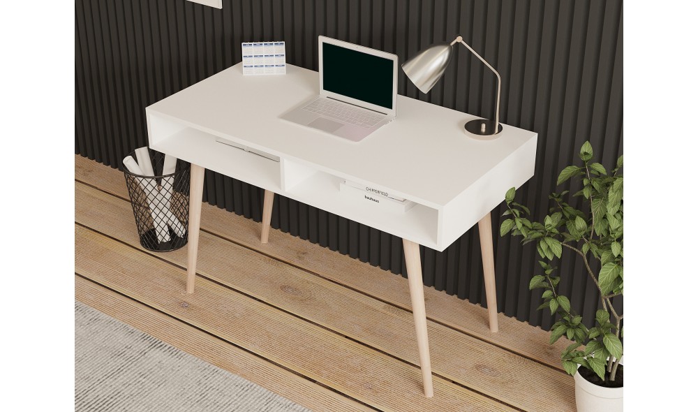 Birou de studiu, Cisto, Alb, 120 x 75 x 60 cm