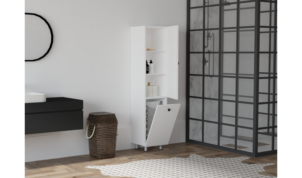 Dulap de baie, Lipa, Alb, 35 x 155 x 32 cm