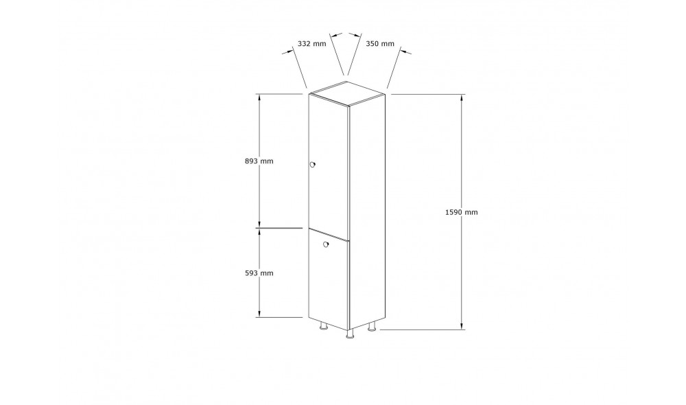 Dulap de baie, Lipa, Alb, 35 x 155 x 32 cm