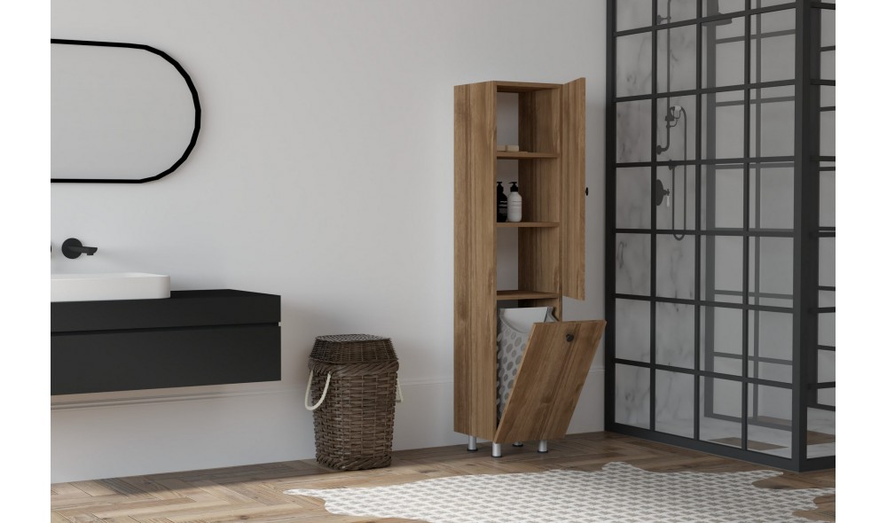 Dulap de baie, Lipa, Nuc, 35 x 155 x 32 cm