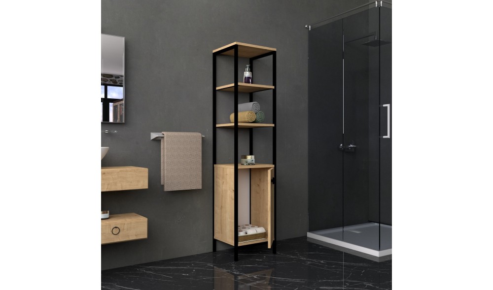 Dulap de baie, Derin, SafirAntracit, 162 x 38 x 34 cm