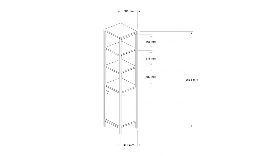 Dulap de baie, Derin, SafirAntracit, 162 x 38 x 34 cm