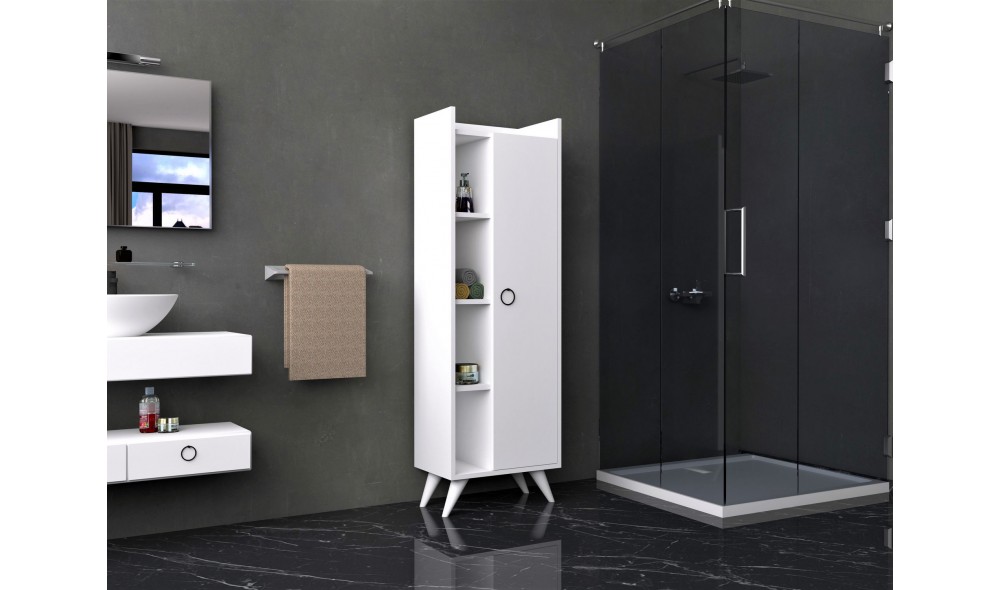 Dulap de baie, Ilgim, Alb, 50 x 140 x 32 cm