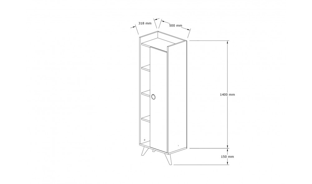 Dulap de baie, Ilgim, Alb, 50 x 140 x 32 cm