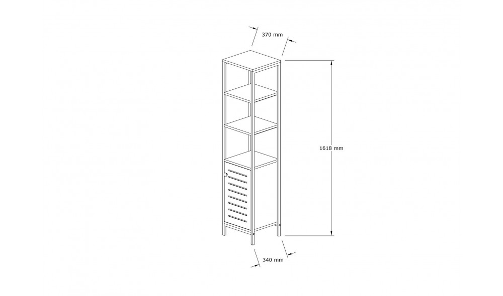 Dulap de baie, Gala, SafirNegru, 38 x 162 x 34 cm