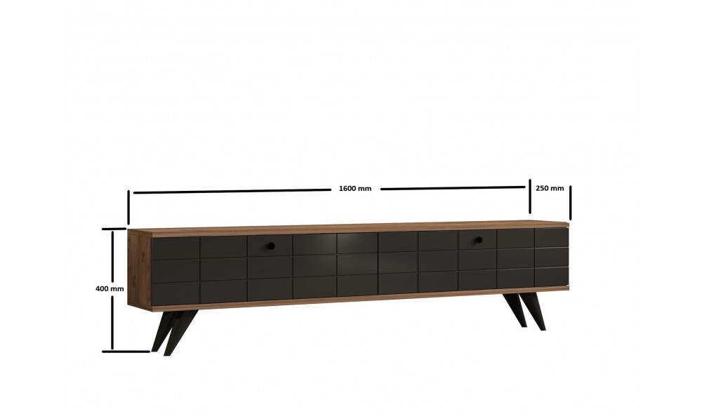 Suport TV, Alberi, Pinul AtlanticAntracit, 160 x 35 x 25 cm