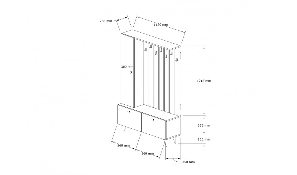 Antreu, Lala, Nuc, 112 x 170 x 35 cm