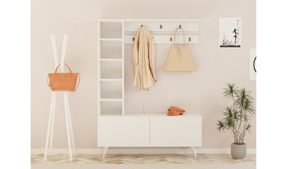 Antreu, Bahar, Alb, 120 x 162 x 32 cm