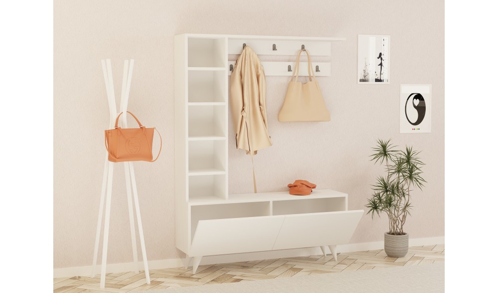 Antreu, Bahar, Alb, 120 x 162 x 32 cm