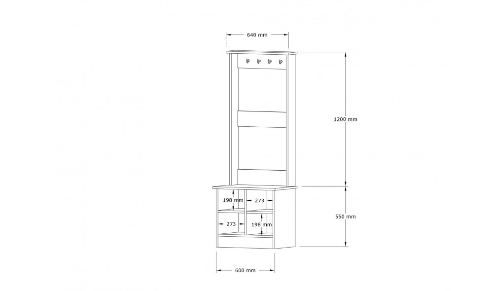 Antreu, Mare, SafirAlb, 64 x 175 x 43 cm