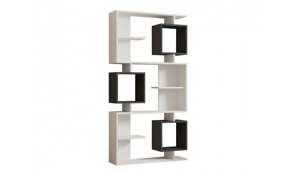 Raft pentru carti, Icardi, AlbAntracit, 90 x 172 x 25 cm