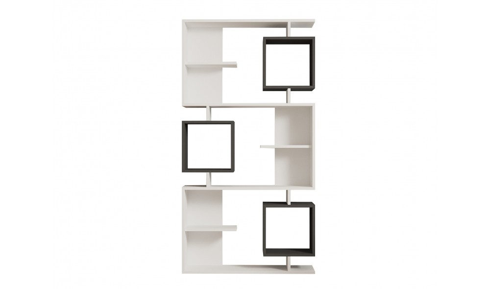 Raft pentru carti, Icardi, AlbAntracit, 90 x 172 x 25 cm