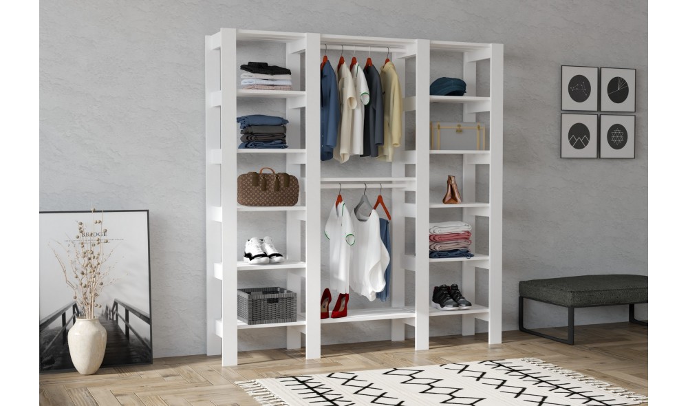 Dulap, City, Alb, 161 x 180 x 34 cm