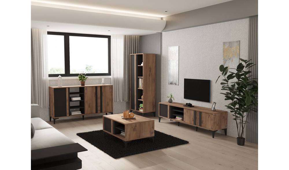 Set Mobila Sufragerie, Lacin, atlanticAntracit, 180 x 50 x 40 cm