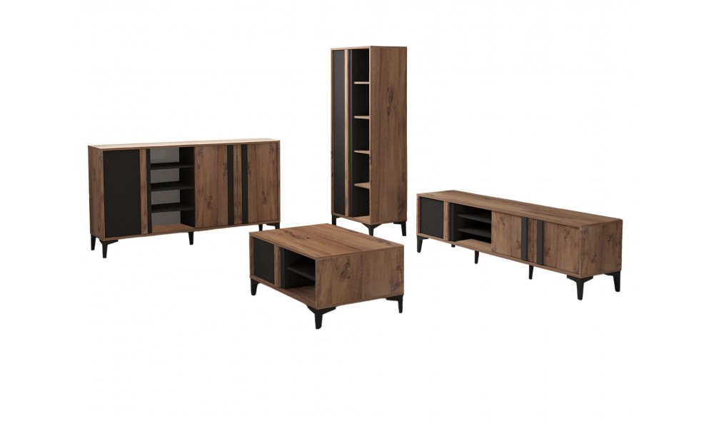 Set Mobila Sufragerie, Lacin, atlanticAntracit, 180 x 50 x 40 cm