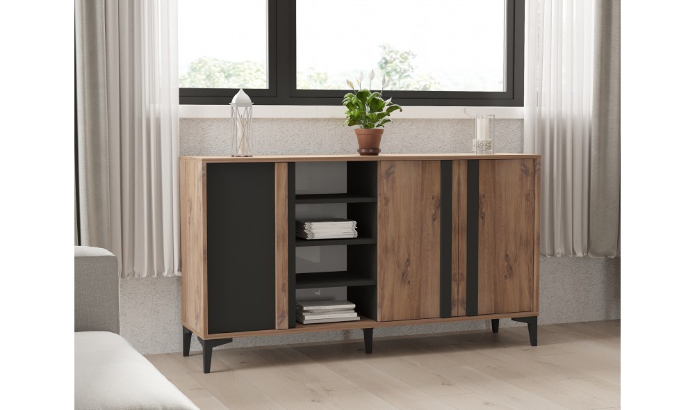 Set Mobila Sufragerie, Lacin, atlanticAntracit, 180 x 50 x 40 cm