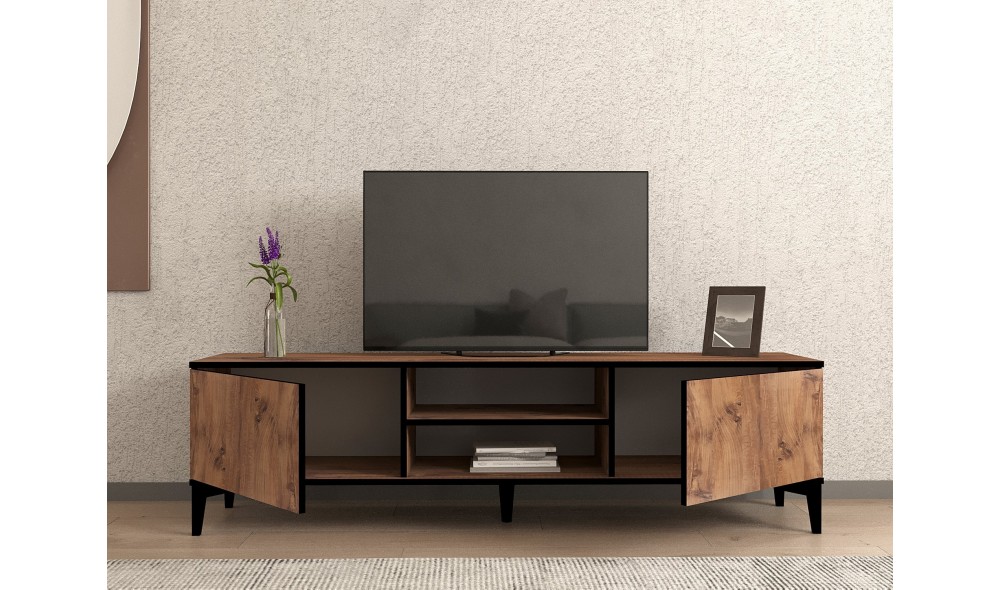 Suport TV, Begi, Pinul AtlanticNegru, 180 x 12 x 45 cm