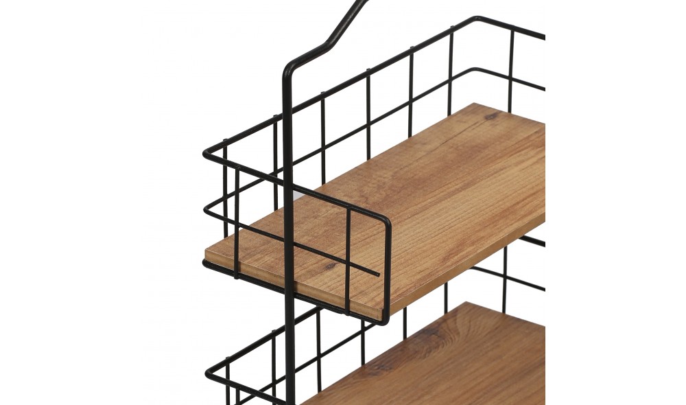 Raft pentru baie, Else, Negru, 30 x 15 x 40 cm