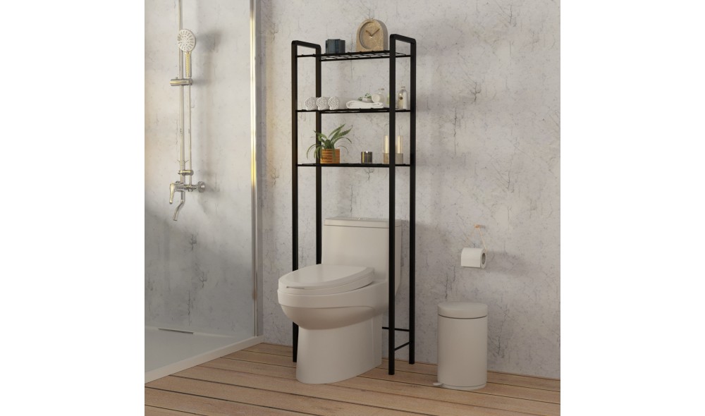 Raft pentru baie, Otis, Negru, 52 x 150 x 24 cm