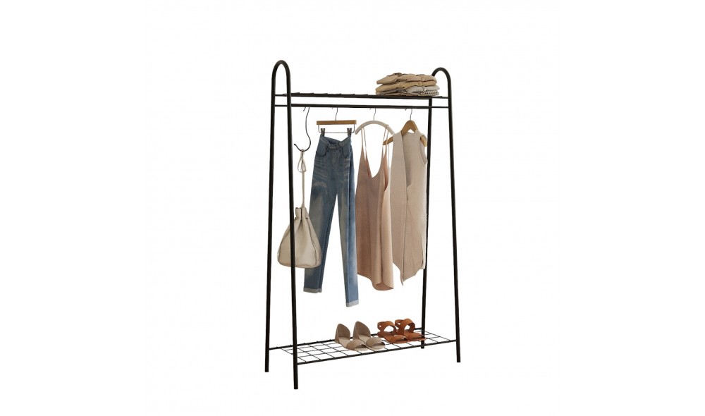 Cuier, Riley, Negru, 145 x 89 x 33 cm