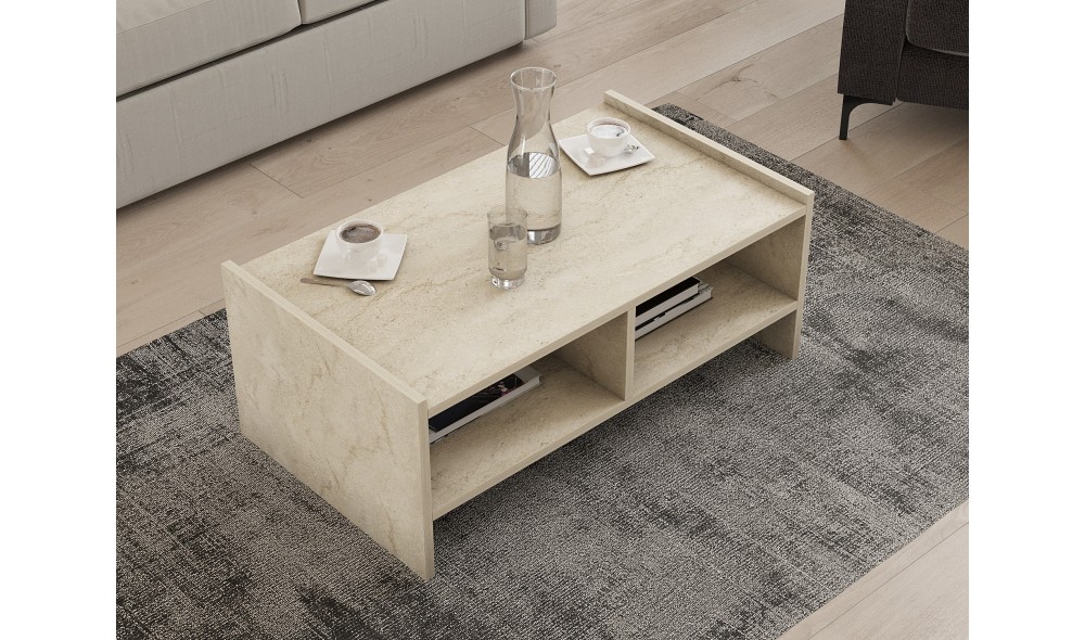 Masuta de cafea, Pera, Travertin, 90 x 35 x 50 cm