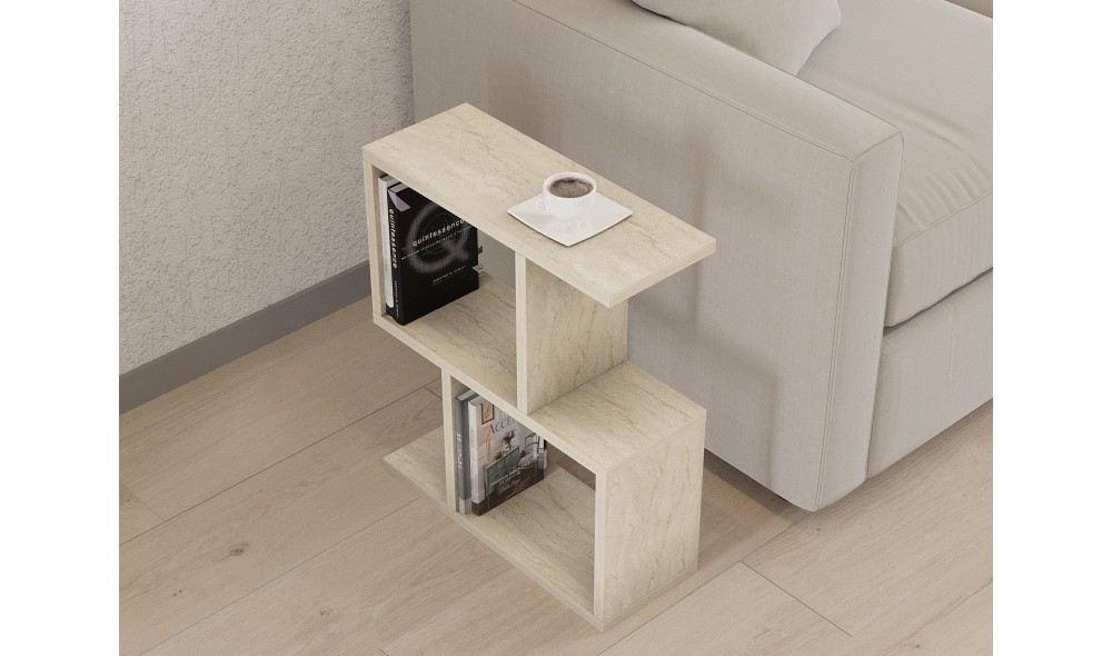 Masa laterala, Zet, Travertin, 45 x 51 x 17 cm