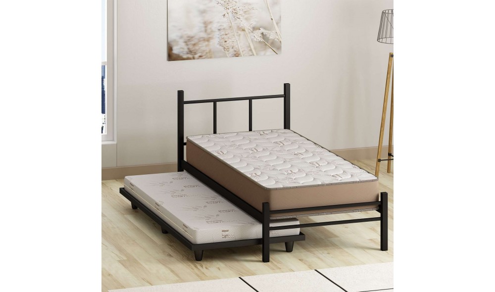 Pat de o persoana, Yavrulu - 80x180 cm, Negru