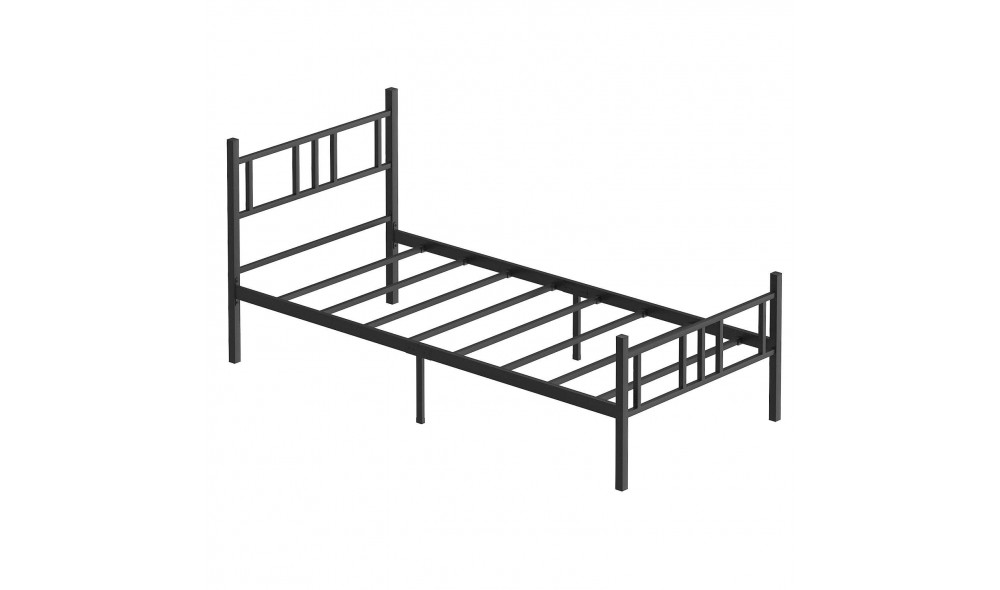 Pat de o persoana, Akin - 90x190 cm, Negru