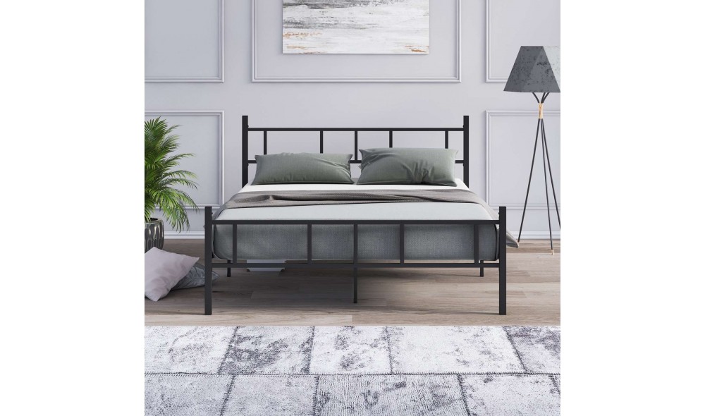 Pat dublu, Akin - 140x190 cm, Negru