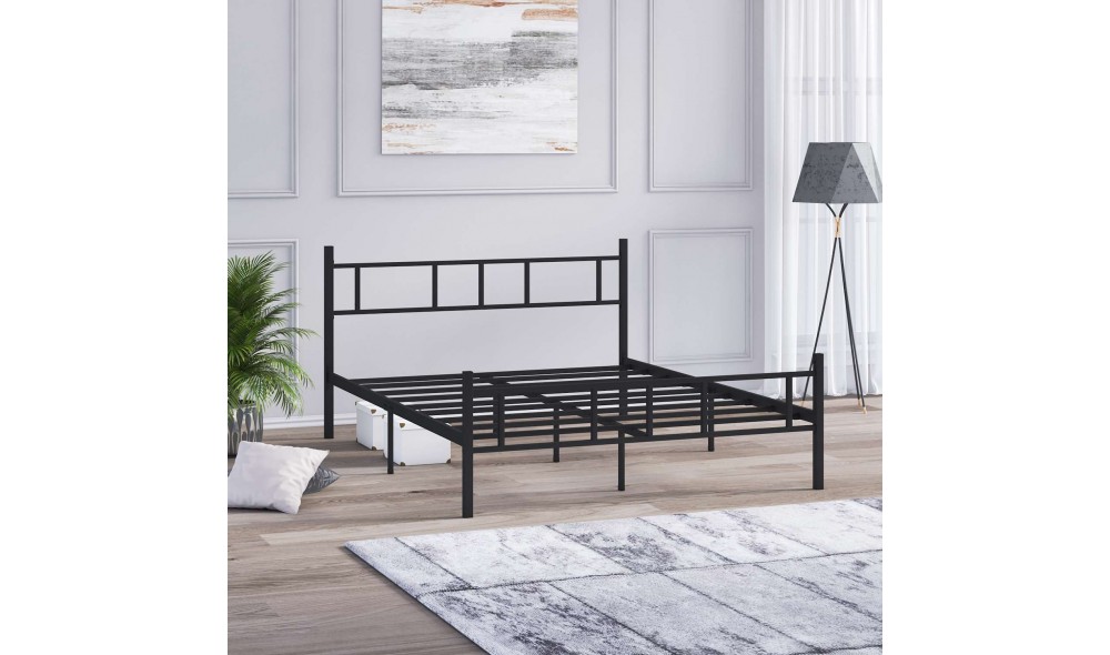 Pat dublu, Akin - 140x190 cm, Negru