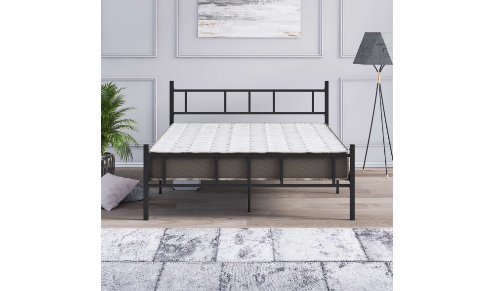 Pat dublu, Akin - 160x200 cm, Negru