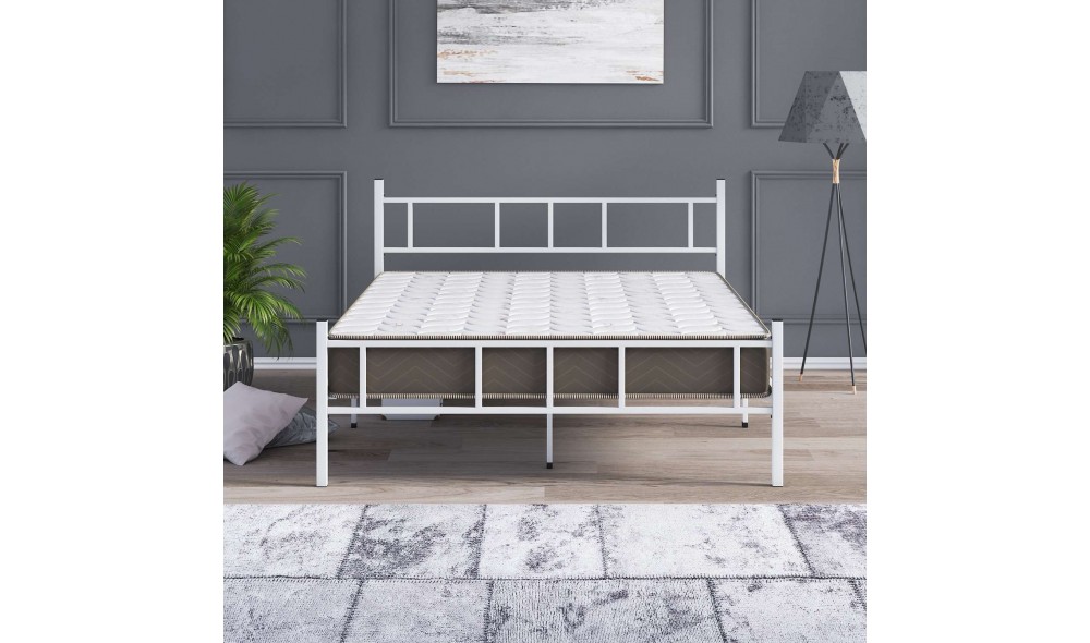 Pat dublu, Akin - 140x200 cm, Alb