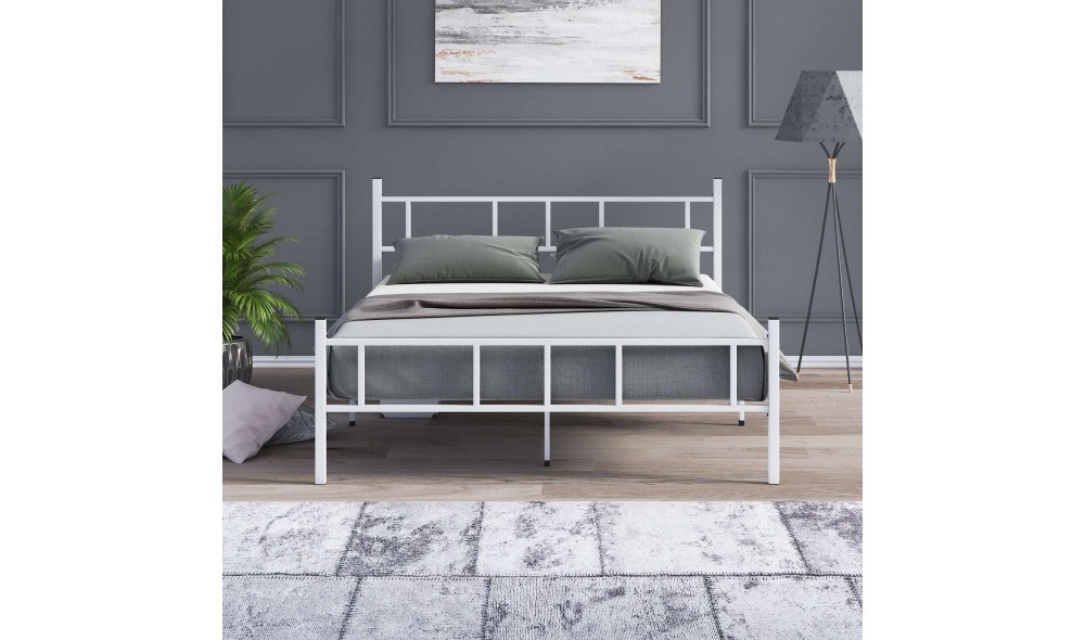 Pat dublu, Akin - 160x200 cm, Alb