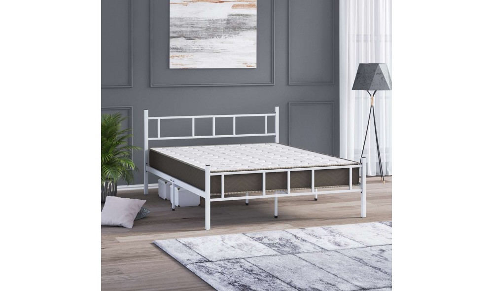 Pat dublu, Akin - 160x200 cm, Alb